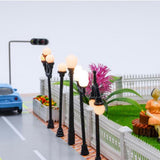 Maxbell 10 Pieces Mini Street Post Lights Fairy Garden Accessories Train Post Lamps