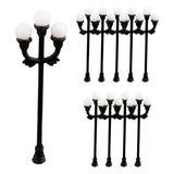 Maxbell 10 Pieces Mini Street Post Lights Fairy Garden Accessories Train Post Lamps