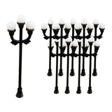 Maxbell 10 Pieces Mini Street Post Lights Fairy Garden Accessories Train Post Lamps