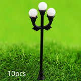 Maxbell 10 Pieces Mini Street Post Lights Fairy Garden Accessories Train Post Lamps
