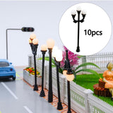 Maxbell 10 Pieces Mini Street Post Lights Fairy Garden Accessories Train Post Lamps
