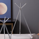 Maxbell Glass Ball Stand Holder Home Decor Sphere Stand for Office Tabletop Gifts Small Argent