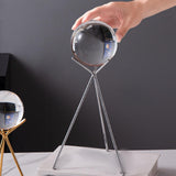 Maxbell Glass Ball Stand Holder Home Decor Sphere Stand for Office Tabletop Gifts Large Argent