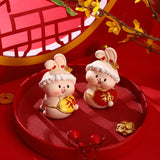 Maxbell Resin Rabbit Statue Car Dashboard Chinese New Year for Easter Decor Ornament Style A