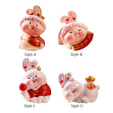 Maxbell Resin Rabbit Statue Car Dashboard Chinese New Year for Easter Decor Ornament Style A