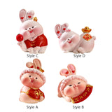 Maxbell Resin Rabbit Statue Car Dashboard Chinese New Year for Easter Decor Ornament Style A