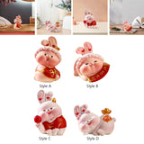 Maxbell Resin Rabbit Statue Car Dashboard Chinese New Year for Easter Decor Ornament Style A