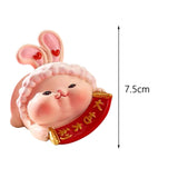 Maxbell Resin Rabbit Statue Car Dashboard Chinese New Year for Easter Decor Ornament Style B
