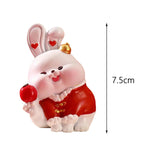 Maxbell Resin Rabbit Statue Car Dashboard Chinese New Year for Easter Decor Ornament Style C