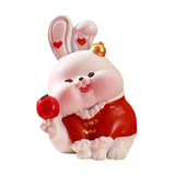 Maxbell Resin Rabbit Statue Car Dashboard Chinese New Year for Easter Decor Ornament Style C