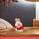Maxbell Resin Rabbit Statue Car Dashboard Chinese New Year for Easter Decor Ornament Style C