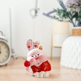 Maxbell Resin Rabbit Statue Car Dashboard Chinese New Year for Easter Decor Ornament Style C