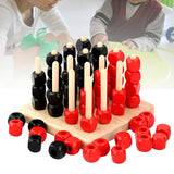 Maxbell Game Chess Toys Memory Chess Game Wooden Strategy Game for Kids Boy Girls