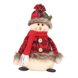 Maxbell Plush Christmas Sitting Ornament Reindeer Figurine Home Decor for Party Snowman