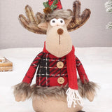 Maxbell Plush Christmas Sitting Ornament Reindeer Figurine Home Decor for Party Reindeer