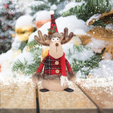 Maxbell Plush Christmas Sitting Ornament Reindeer Figurine Home Decor for Party Reindeer