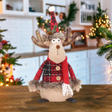 Maxbell Plush Christmas Sitting Ornament Reindeer Figurine Home Decor for Party Reindeer