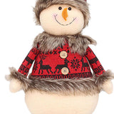 Maxbell Xmas Figurines Plush Party Favor Standing Plush Doll for Home Table Holiday Snowman