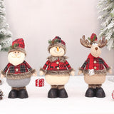 Maxbell Xmas Figurines Plush Party Favor Standing Plush Doll for Home Table Holiday Snowman