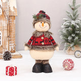 Maxbell Xmas Figurines Plush Party Favor Standing Plush Doll for Home Table Holiday Snowman