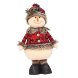 Maxbell Xmas Figurines Plush Party Favor Standing Plush Doll for Home Table Holiday Snowman