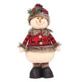 Maxbell Xmas Figurines Plush Party Favor Standing Plush Doll for Home Table Holiday Snowman