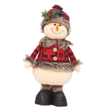 Maxbell Xmas Figurines Plush Party Favor Standing Plush Doll for Home Table Holiday Snowman