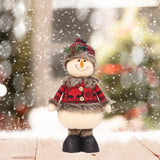 Maxbell Xmas Figurines Plush Party Favor Standing Plush Doll for Home Table Holiday Snowman