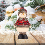 Maxbell Xmas Figurines Plush Party Favor Standing Plush Doll for Home Table Holiday Snowman