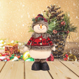 Maxbell Xmas Figurines Plush Party Favor Standing Plush Doll for Home Table Holiday Snowman