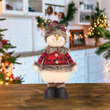 Maxbell Xmas Figurines Plush Party Favor Standing Plush Doll for Home Table Holiday Snowman