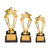 Maxbell Plastic Golden Award Trophies Trophy Cup Black Base for Celebrations Soccer 20.5cm Tall