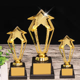 Maxbell Plastic Golden Award Trophies Trophy Cup Black Base for Celebrations Soccer 20.5cm Tall