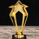 Maxbell Plastic Golden Award Trophies Trophy Cup Black Base for Celebrations Soccer 20.5cm Tall