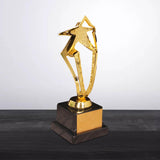 Maxbell Plastic Golden Award Trophies Trophy Cup Black Base for Celebrations Soccer 20.5cm Tall