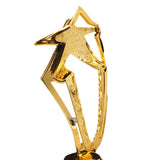 Maxbell Plastic Golden Award Trophies Trophy Cup Black Base for Celebrations Soccer 20.5cm Tall