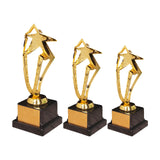 Maxbell Plastic Golden Award Trophies Trophy Cup Black Base for Celebrations Soccer 20.5cm Tall