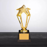 Maxbell Plastic Golden Award Trophies Trophy Cup Black Base for Celebrations Soccer 23.5cm Tall