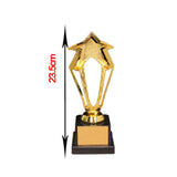 Maxbell Plastic Golden Award Trophies Trophy Cup Black Base for Celebrations Soccer 23.5cm Tall