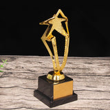 Maxbell Plastic Golden Award Trophies Trophy Cup Black Base for Celebrations Soccer 27.5cm Tall