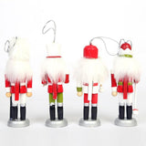 Maxbell 4 Pieces Wooden Nutcracker Hanging Ornament Figures Handcraft for Tree
