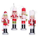 Maxbell 4 Pieces Wooden Nutcracker Hanging Ornament Figures Handcraft for Tree