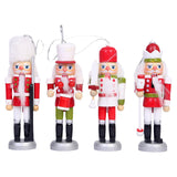 Maxbell 4 Pieces Wooden Nutcracker Hanging Ornament Figures Handcraft for Tree