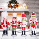 Maxbell 4 Pieces Wooden Nutcracker Hanging Ornament Figures Handcraft for Tree