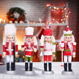 Maxbell 4 Pieces Wooden Nutcracker Hanging Ornament Figures Handcraft for Tree