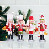 Maxbell 4 Pieces Wooden Nutcracker Hanging Ornament Figures Handcraft for Tree