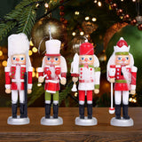 Maxbell 4 Pieces Wooden Nutcracker Hanging Ornament Figures Handcraft for Tree