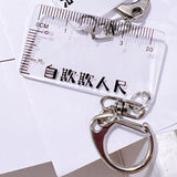 Maxbell Ruler Shaped Keyring Pendant Lobster Buckle for Men Women Backpack Tote Clear