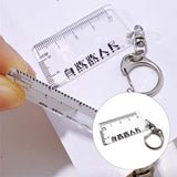 Maxbell Ruler Shaped Keyring Pendant Lobster Buckle for Men Women Backpack Tote Clear
