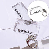 Maxbell Ruler Shaped Keyring Pendant Lobster Buckle for Men Women Backpack Tote Clear